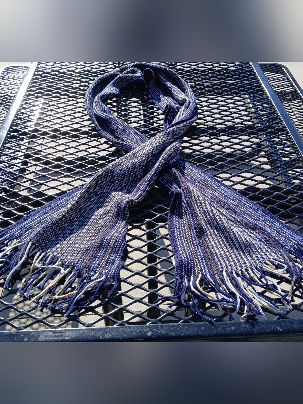 Pierre Cardin Striped Blue Scarf